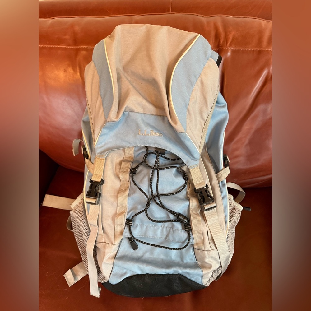 L.L. Bean Light Blue and Gray Hiking Backpack